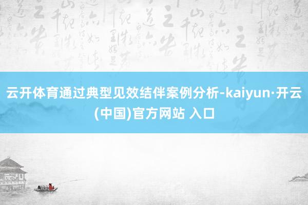 云开体育通过典型见效结伴案例分析-kaiyun·开云(中国)官方网站 入口