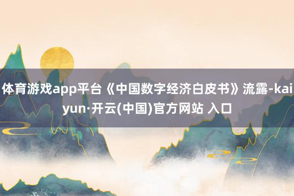 体育游戏app平台《中国数字经济白皮书》流露-kaiyun·开云(中国)官方网站 入口