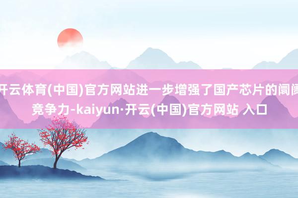 开云体育(中国)官方网站进一步增强了国产芯片的阛阓竞争力-kaiyun·开云(中国)官方网站 入口