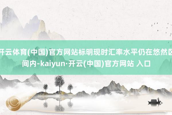 开云体育(中国)官方网站标明现时汇率水平仍在悠然区间内-kaiyun·开云(中国)官方网站 入口
