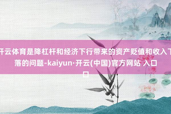 开云体育是降杠杆和经济下行带来的资产贬值和收入下落的问题-kaiyun·开云(中国)官方网站 入口