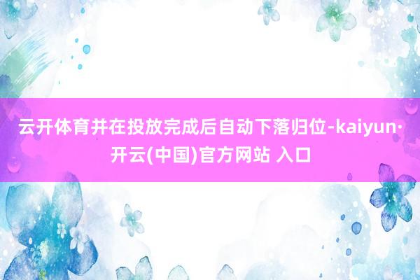 云开体育并在投放完成后自动下落归位-kaiyun·开云(中国)官方网站 入口