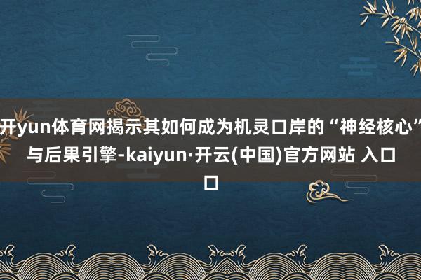 开yun体育网揭示其如何成为机灵口岸的“神经核心”与后果引擎-kaiyun·开云(中国)官方网站 入口
