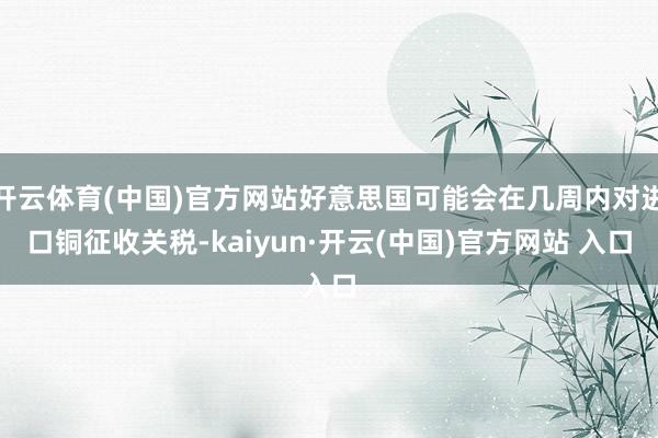 开云体育(中国)官方网站好意思国可能会在几周内对进口铜征收关税-kaiyun·开云(中国)官方网站 入口